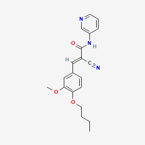 molecular formula C20H21N3O3 B2651402 (E)-3-(4-butoxy-3-methoxyphenyl)-2-cyano-N-(pyridin-3-yl)acrylamide CAS No. 496021-40-0