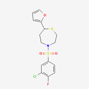 4-((3-Chloro-4-fluorophenyl)sulfonyl)-7-(furan-2-yl)-1,4-thiazepane