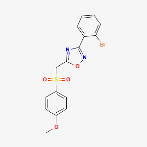 molecular formula C16H13BrN2O4S B2651422 3-(2-溴苯基)-5-(((4-甲氧基苯基)磺酰基)甲基)-1,2,4-恶二唑 CAS No. 1105233-22-4
