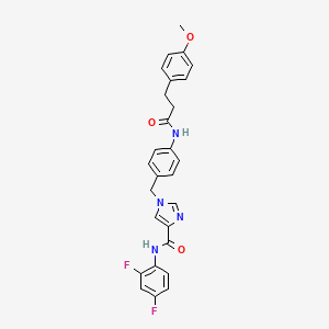 molecular formula C27H24F2N4O3 B2651424 N-(2,4-difluorophenyl)-1-(4-(3-(4-methoxyphenyl)propanamido)benzyl)-1H-imidazole-4-carboxamide CAS No. 1251560-66-3