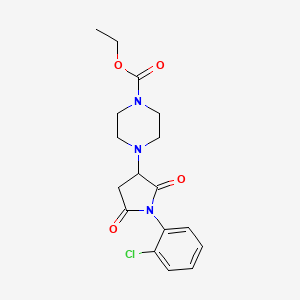 molecular formula C17H20ClN3O4 B2651428 Ethyl 4-[1-(2-chlorophenyl)-2,5-dioxopyrrolidin-3-yl]piperazine-1-carboxylate CAS No. 838886-84-3