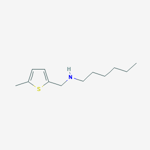 molecular formula C12H21NS B2651429 N-[(5-methylthiophen-2-yl)methyl]hexan-1-amine CAS No. 869944-87-6