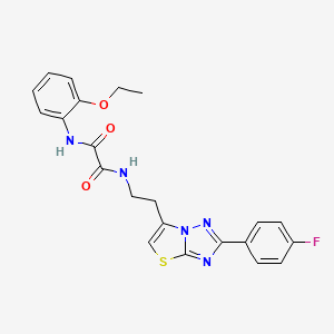 molecular formula C22H20FN5O3S B2651430 N1-(2-ethoxyphenyl)-N2-(2-(2-(4-fluorophenyl)thiazolo[3,2-b][1,2,4]triazol-6-yl)ethyl)oxalamide CAS No. 894034-63-0