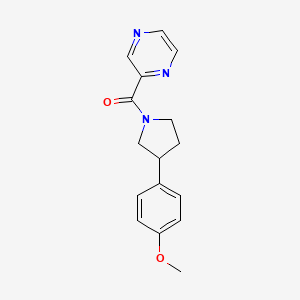 molecular formula C16H17N3O2 B2651434 (3-(4-Methoxyphenyl)pyrrolidin-1-yl)(pyrazin-2-yl)methanone CAS No. 1210653-88-5