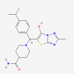 1-((6-Hydroxy-2-methylthiazolo[3,2-b][1,2,4]triazol-5-yl)(4-isopropylphenyl)methyl)piperidine-4-carboxamide