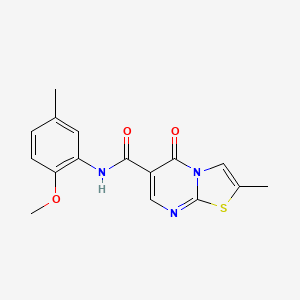 molecular formula C16H15N3O3S B2651437 N-(2-甲氧基-5-甲基苯基)-2-甲基-5-氧代-5H-噻唑并[3,2-a]嘧啶-6-甲酰胺 CAS No. 896341-39-2