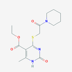 ethyl 6-methyl-2-oxo-4-(2-oxo-2-piperidin-1-ylethyl)sulfanyl-1H-pyrimidine-5-carboxylate