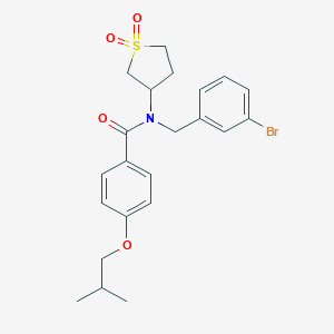 molecular formula C22H26BrNO4S B265144 N-(3-bromobenzyl)-N-(1,1-dioxidotetrahydrothiophen-3-yl)-4-(2-methylpropoxy)benzamide 