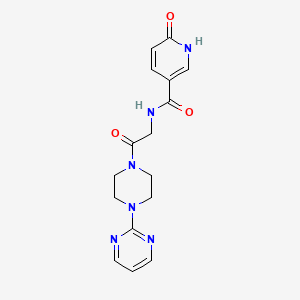 molecular formula C16H18N6O3 B2651441 6-oxo-N-(2-oxo-2-(4-(pyrimidin-2-yl)piperazin-1-yl)ethyl)-1,6-dihydropyridine-3-carboxamide CAS No. 1219912-87-4