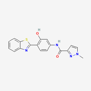molecular formula C18H14N4O2S B2651442 N-(4-(苯并[d]噻唑-2-基)-3-羟基苯基)-1-甲基-1H-吡唑-3-甲酰胺 CAS No. 1172039-90-5