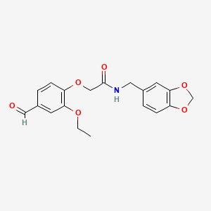 N-(1,3-benzodioxol-5-ylmethyl)-2-(2-ethoxy-4-formylphenoxy)acetamide