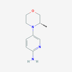 molecular formula C10H15N3O B2651445 5-[(3S)-3-甲基吗啉-4-基]吡啶-2-胺 CAS No. 2308525-14-4