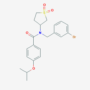 molecular formula C21H24BrNO4S B265145 N-(3-bromobenzyl)-N-(1,1-dioxidotetrahydrothiophen-3-yl)-4-(propan-2-yloxy)benzamide 