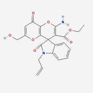 ethyl 1-allyl-2'-amino-6'-(hydroxymethyl)-2,8'-dioxo-8'H-spiro[indoline-3,4'-pyrano[3,2-b]pyran]-3'-carboxylate