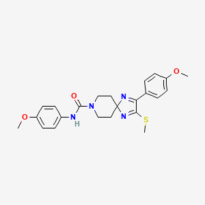 molecular formula C23H26N4O3S B2651459 N,2-双(4-甲氧基苯基)-3-(甲硫基)-1,4,8-三氮杂螺[4.5]癸-1,3-二烯-8-甲酰胺 CAS No. 894886-78-3