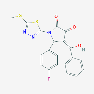 molecular formula C20H14FN3O3S2 B265146 4-benzoyl-5-(4-fluorophenyl)-3-hydroxy-1-[5-(methylsulfanyl)-1,3,4-thiadiazol-2-yl]-1,5-dihydro-2H-pyrrol-2-one 