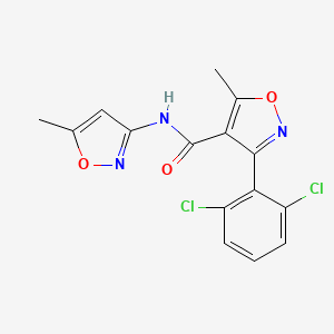 molecular formula C15H11Cl2N3O3 B2651469 3-(2,6-dichlorophenyl)-5-methyl-N-(5-methyl-1,2-oxazol-3-yl)-1,2-oxazole-4-carboxamide CAS No. 349613-77-0