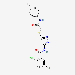 molecular formula C17H11Cl2FN4O2S2 B2651470 2,5-dichloro-N-(5-((2-((4-fluorophenyl)amino)-2-oxoethyl)thio)-1,3,4-thiadiazol-2-yl)benzamide CAS No. 392297-79-9