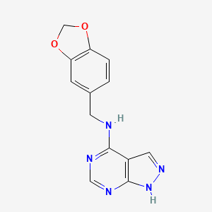 molecular formula C13H11N5O2 B2651475 N-(1,3-benzodioxol-5-ylmethyl)-1H-pyrazolo[3,4-d]pyrimidin-4-amine CAS No. 938739-78-7