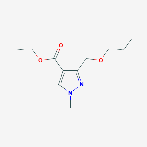 molecular formula C11H18N2O3 B2651476 Ethyl 1-methyl-3-(propoxymethyl)pyrazole-4-carboxylate CAS No. 1975118-91-2