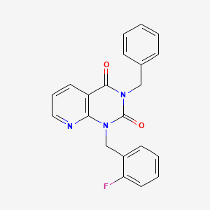molecular formula C21H16FN3O2 B2651479 3-benzyl-1-[(2-fluorophenyl)methyl]-1H,2H,3H,4H-pyrido[2,3-d]pyrimidine-2,4-dione CAS No. 902959-76-6