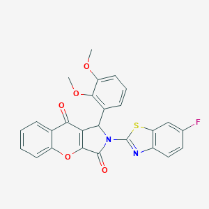 molecular formula C26H17FN2O5S B265148 1-(2,3-Dimethoxyphenyl)-2-(6-fluoro-1,3-benzothiazol-2-yl)-1,2-dihydrochromeno[2,3-c]pyrrole-3,9-dione 