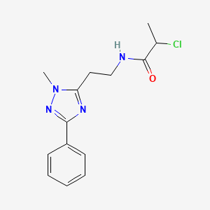 molecular formula C14H17ClN4O B2651480 2-Chloro-N-[2-(2-methyl-5-phenyl-1,2,4-triazol-3-yl)ethyl]propanamide CAS No. 2411254-49-2