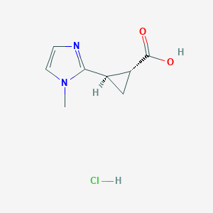 (1R,2R)-2-(1-Methylimidazol-2-yl)cyclopropane-1-carboxylic acid;hydrochloride