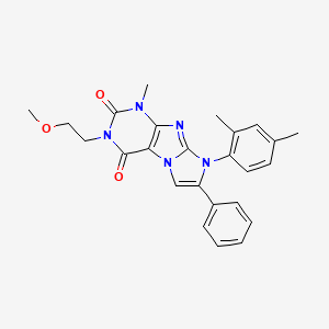 molecular formula C25H25N5O3 B2651483 8-(2,4-dimethylphenyl)-3-(2-methoxyethyl)-1-methyl-7-phenyl-1H-imidazo[2,1-f]purine-2,4(3H,8H)-dione CAS No. 899727-44-7
