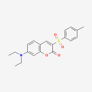 molecular formula C20H21NO4S B2651488 7-(二乙氨基)-3-[(4-甲基苯基)磺酰基]-2H-色满-2-酮 CAS No. 866341-20-0