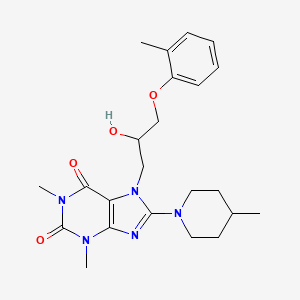 molecular formula C23H31N5O4 B2651490 7-(2-hydroxy-3-(o-tolyloxy)propyl)-1,3-dimethyl-8-(4-methylpiperidin-1-yl)-1H-purine-2,6(3H,7H)-dione CAS No. 941886-06-2