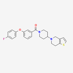 molecular formula C25H25FN2O2S B2651492 (4-(6,7-dihydrothieno[3,2-c]pyridin-5(4H)-yl)piperidin-1-yl)(3-(4-fluorophenoxy)phenyl)methanone CAS No. 2034522-13-7