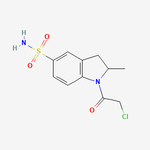 molecular formula C11H13ClN2O3S B2651497 1-(2-chloroacetyl)-2-methyl-2,3-dihydro-1H-indole-5-sulfonamide CAS No. 929973-96-6