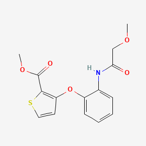 molecular formula C15H15NO5S B2651498 Methyl 3-{2-[(2-methoxyacetyl)amino]phenoxy}-2-thiophenecarboxylate CAS No. 900018-82-8