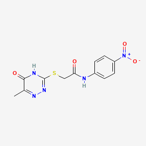 2-((6-methyl-5-oxo-4,5-dihydro-1,2,4-triazin-3-yl)thio)-N-(4-nitrophenyl)acetamide