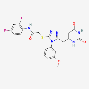N-(2,4-difluorophenyl)-2-[[5-[(2,4-dioxo-1H-pyrimidin-6-yl)methyl]-4-(3-methoxyphenyl)-1,2,4-triazol-3-yl]sulfanyl]acetamide