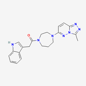 molecular formula C21H23N7O B2651519 2-(1H-Indol-3-yl)-1-[4-(3-methyl-[1,2,4]triazolo[4,3-b]pyridazin-6-yl)-1,4-diazepan-1-yl]ethanone CAS No. 2309340-61-0