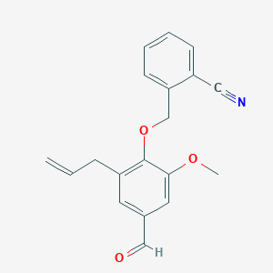 molecular formula C19H17NO3 B2651523 2-{[4-Formyl-2-methoxy-6-(prop-2-en-1-yl)phenoxy]methyl}benzonitrile CAS No. 443125-60-8
