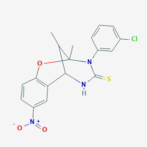 3-(3-chlorophenyl)-2,11-dimethyl-8-nitro-2,3,5,6-tetrahydro-4H-2,6-methano-1,3,5-benzoxadiazocine-4-thione