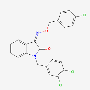 (3Z)-3-{[(4-chlorophenyl)methoxy]imino}-1-[(3,4-dichlorophenyl)methyl]-2,3-dihydro-1H-indol-2-one