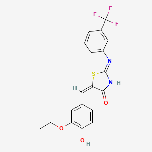 (E)-5-(3-ethoxy-4-hydroxybenzylidene)-2-((3-(trifluoromethyl)phenyl)amino)thiazol-4(5H)-one