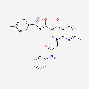 molecular formula C27H23N5O3 B2651536 N-(4-ethylphenyl)-1-(2-methylthieno[3,2-c]pyridin-4-yl)piperidine-4-carboxamide CAS No. 1112368-08-7