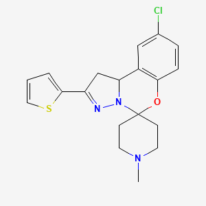9-Chloro-1'-methyl-2-thiophen-2-ylspiro[1,10b-dihydropyrazolo[1,5-c][1,3]benzoxazine-5,4'-piperidine]
