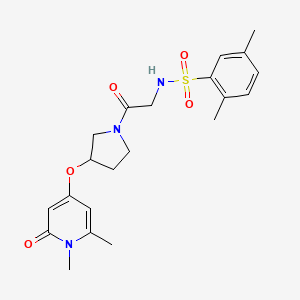 N-(2-(3-((1,6-dimethyl-2-oxo-1,2-dihydropyridin-4-yl)oxy)pyrrolidin-1-yl)-2-oxoethyl)-2,5-dimethylbenzenesulfonamide