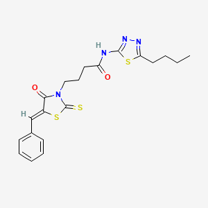 molecular formula C20H22N4O2S3 B2651558 (Z)-4-(5-benzylidene-4-oxo-2-thioxothiazolidin-3-yl)-N-(5-butyl-1,3,4-thiadiazol-2-yl)butanamide CAS No. 303056-97-5
