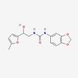 molecular formula C15H16N2O5 B2651561 1-(苯并[d][1,3]二氧杂环-5-基)-3-(2-羟基-2-(5-甲基呋喃-2-基)乙基)脲 CAS No. 1226439-06-0