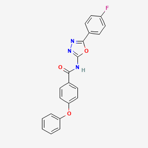 molecular formula C21H14FN3O3 B2651562 N-[5-(4-氟苯基)-1,3,4-恶二唑-2-基]-4-苯氧基苯甲酰胺 CAS No. 865285-61-6