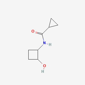 molecular formula C8H13NO2 B2651563 N-(2-羟基环丁基)环丙烷甲酰胺 CAS No. 2195939-36-5