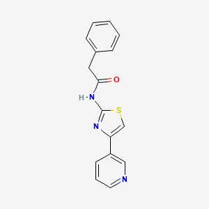 molecular formula C16H13N3OS B2651566 2-phenyl-N-(4-(pyridin-3-yl)thiazol-2-yl)acetamide CAS No. 477544-72-2