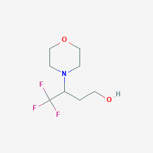 molecular formula C8H14F3NO2 B2651570 4,4,4-Trifluoro-3-(morpholin-4-yl)butan-1-ol CAS No. 2172097-76-4